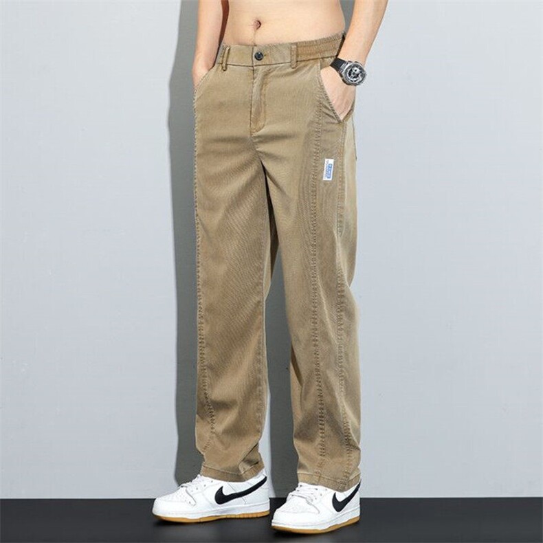 3168-P45夏季透气冰丝超薄垂感休闲裤男直筒阔腿莱赛尔天丝牛仔裤，男装休闲裤，星座224-3