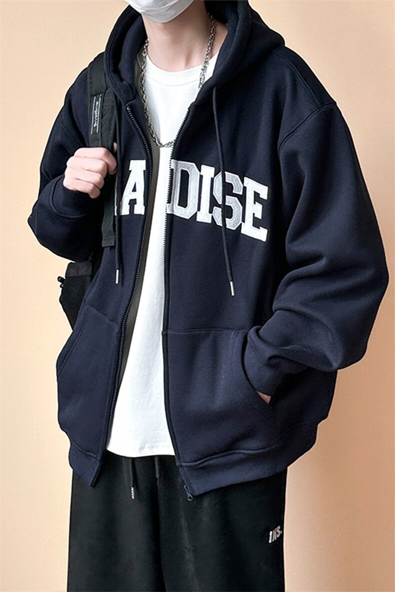 现货重磅宽松休闲绣花连帽卫衣外套男潮牌上衣A351-AW2499-P105,女装短外套,电商A351
