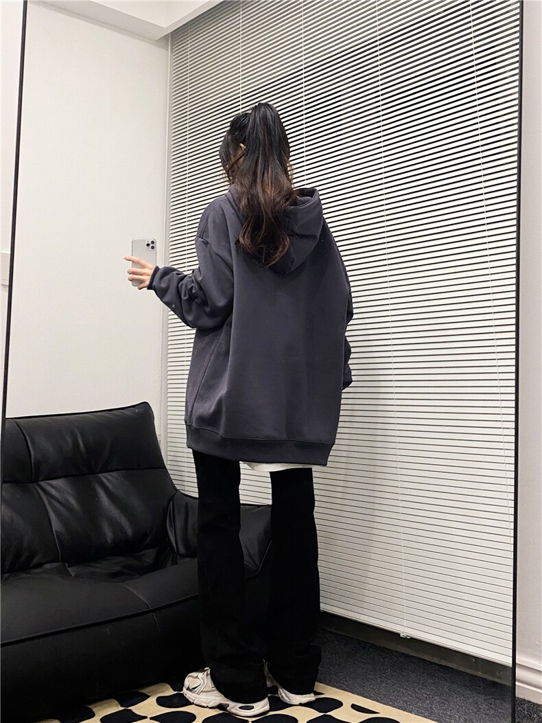 美式复古连帽重磅卫衣基础款休闲宽松oversize图片