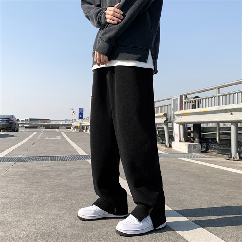 2022灯芯绒裤子男直筒慵懒休闲裤垂坠感开叉日系拖地裤K2137-P32,男装休闲裤,星座512-2