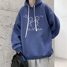 纯棉连帽卫衣男大码运动帽衫宽松薄WY2302-P35加绒款-P40，男装卫衣，电商A040