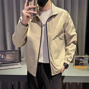 秋装新款社会小伙时尚工装夹克男店主外套男JK93-P78 控128 米白图片
