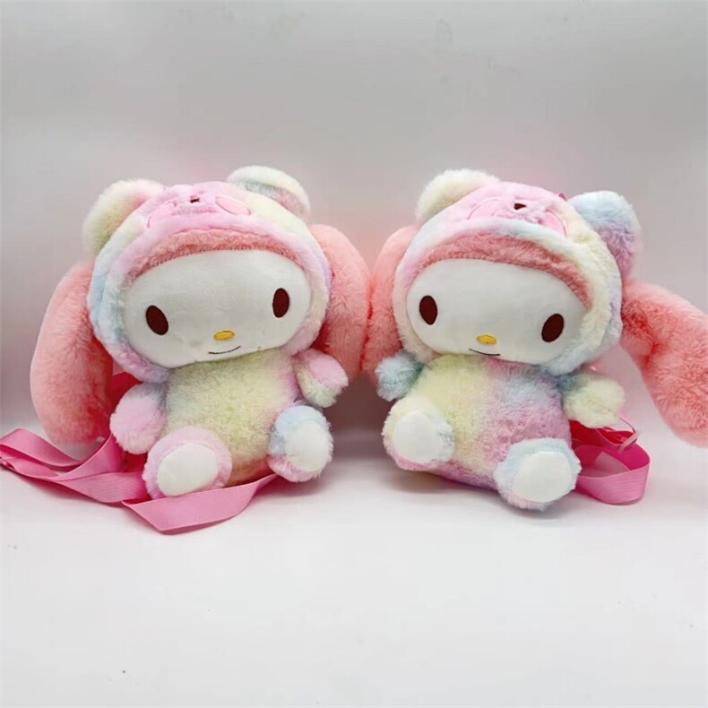 8192扎染美乐乐双背包，聚朋毛绒玩具