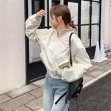 【新款！！】米白色休闲百搭棒球服韩版夹克2005款P135K208，女装短外套，2C316