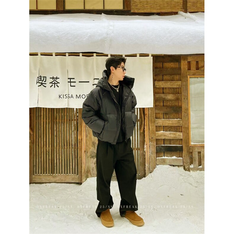 90白鸭绒羽绒服男冬季加厚宽松连帽保暖面包服外套-Y001-特180,男装羽绒服,电商B289