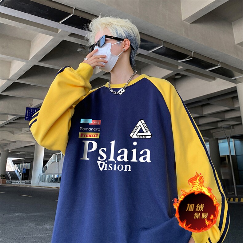 抖音得物供货提供视频秋冬重磅美式宽松织带圆领卫衣0735,男装卫衣,电商A486