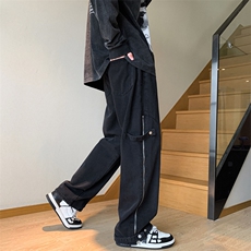 高街风牛仔裤男款美式休闲裤学院风宽松潮牌长裤N02381-P48，男装牛仔裤，星座308B-1