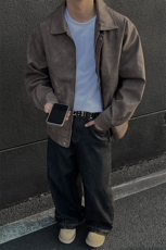 春秋外景重磅个性青年皮衣翻领外套男潮宽松情侣机车夹克J01/P100，男装夹克，电商B209