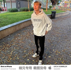 重磅加绒卫衣男女秋冬季新款美式复古上衣潮牌oversize连帽外套图片