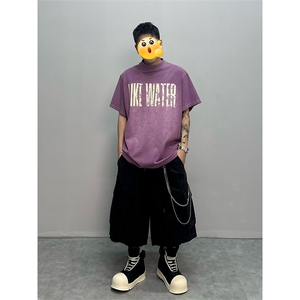 （网图慎用）特批P40无差价时尚链条装饰纯色大码七分裤男K5696