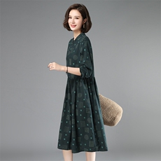 长袖时尚简约优雅百搭2021简约显瘦连衣裙，女装连衣裙，独衣靓