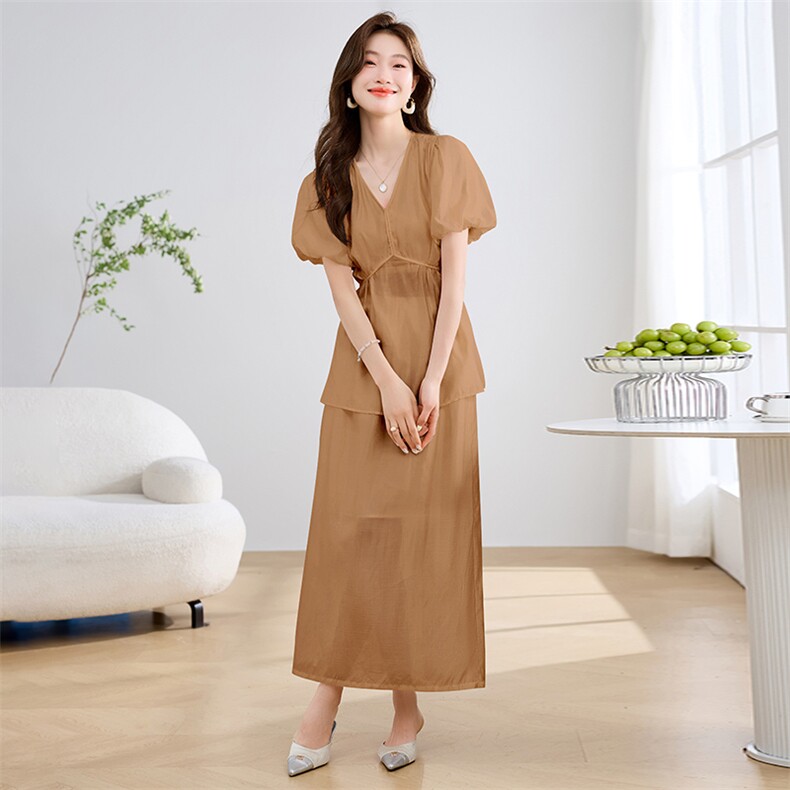 休闲时尚职业套装女2024夏季新款设计感气质高腰垂感阔腿裤两件套,商品下架区,尚娜萱