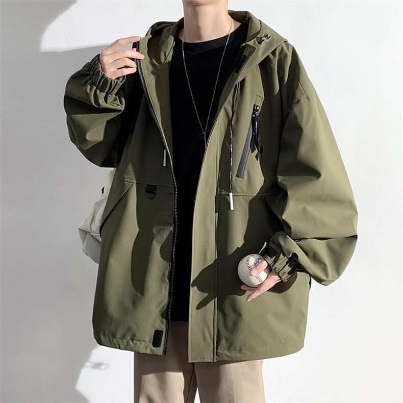 WASSUPHAPPY美式工装外套男春秋季潮流休闲连帽青少年夹克冲锋衣,男装夹克,电商B306