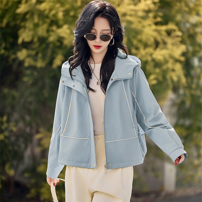 2025初春外套女短款小个子今年流行爆款二八月洋气连帽休闲夹克,女装套装/套裙,凯瑟曼