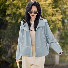 2025初春外套女短款小个子今年流行爆款二八月洋气连帽休闲夹克，女装套装/套裙，凯瑟曼