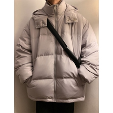 白鸭绒冬季潮流大码光板连帽羽绒服保暖外套Y5849-P165【特价】，男装羽绒服，电商A007