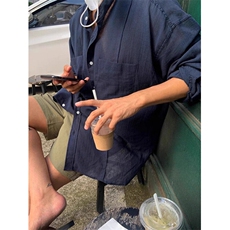 夏季新款男士长袖衬衫简约纯色时尚休闲棉麻透气薄款衬衣C446，男装衬衫，星座1116A（原606A-3）