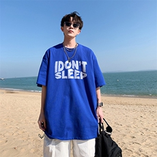 不断货纯棉重磅潮牌潮流青少年宽松圆领短袖T恤B219-Y233-P25，男装T恤，电商B219