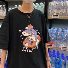 半袖体恤青少年宽松大码五分袖RT13P28图片