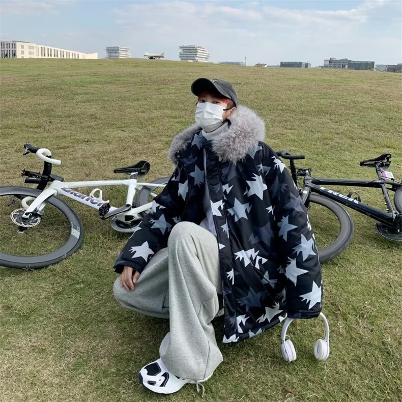冬季新款大毛领棉服外套男女同款潮牌加厚保暖MY03-P65,男装棉衣,星座1109-3