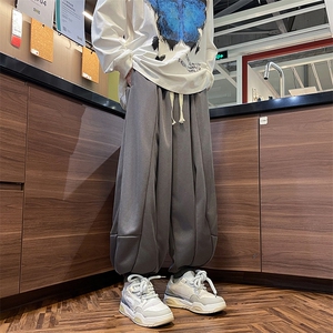 日系纯色卫裤男潮牌灯笼休闲长裤秋冬季束脚宽松运动裤 K7516-P35图片