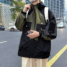 美式高街拼色小牛津防水外套男韩版潮流2025冬季ins夹克CC016-P75，男装夹克，星座911-3