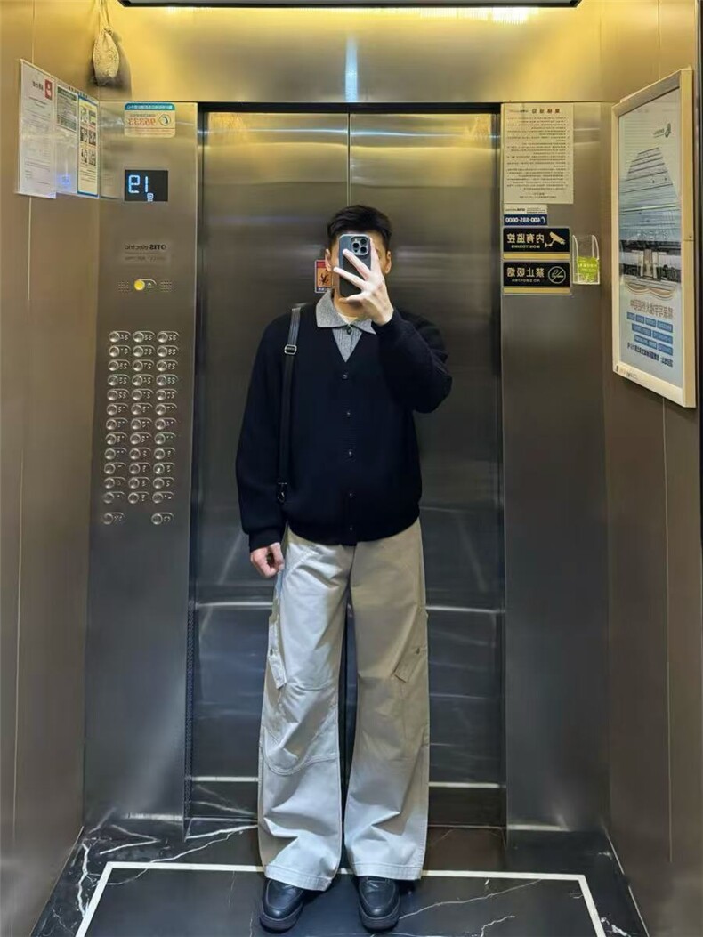 已下单冬季优雅假两件V领撞色拼接针织开衫毛衣外套~MY2571批68,男装针织衫/毛衣,星座1411A-6