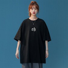 港风中性 夏季新款宽松印花圆领短袖200g T恤男T6002 P25控38图片