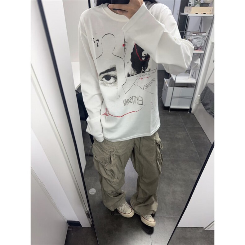 网图现货潮美式复古圆领长袖T恤抽象印花打底衫CT822-P29,男装T恤,电商C310