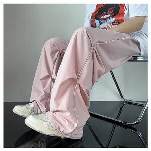 美式降落伞裤复古高街oversize宽松直筒工装休闲伞兵裤男女-N41图片