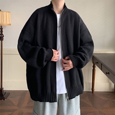 抖音高品质现货宽松慵懒风针织衫外套男毛衣开衫W55-特P55，男装针织衫/毛衣，星座1212