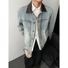 现货得物二开vintage拼接翻领工装外套水洗做旧夹克JK1294-P78，男装夹克，星座1103-3