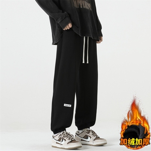 高品质加绒加厚针织立体腰运动休闲男裤卫裤宽松A068-SSK58-TP55图片