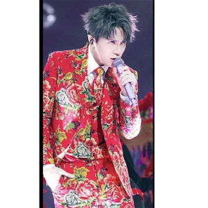 控价89 老薛同款东北牡丹花西装外套上衣过年正装外套XZ1401 P-50图片