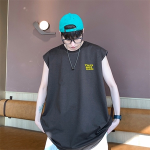 直播抖音得物品质纯棉250克无袖背心T恤T2539P25控39图片