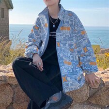 2021新款秋季两面穿外套复古港风百搭ins宽松网红夹克W1349-P58，男装夹克，星座512-4