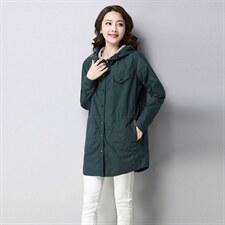 2022秋季新款时尚女装风衣外套修身显瘦长款连帽设计百搭气质外套，女装风衣，秋牧寒烟
