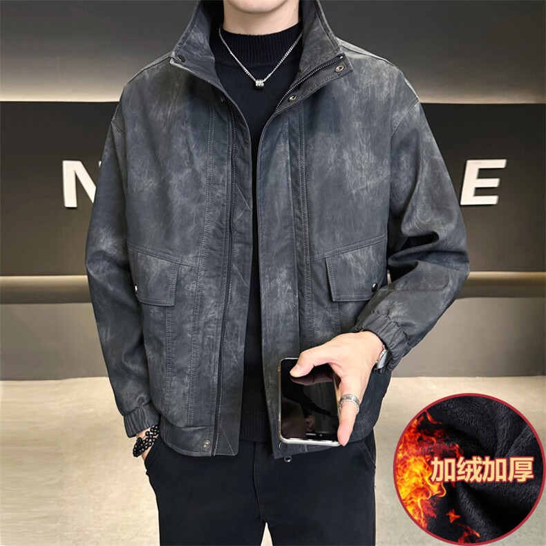 加绒皮衣男大货宽松PU皮夹克高级感外套C317-J806-P165,男装夹克,电商C317