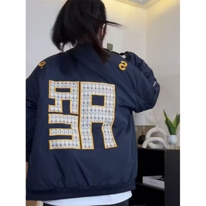 J9888-P58美式潮牌刺绣宽松百搭情侣棒球服夹克外套图片