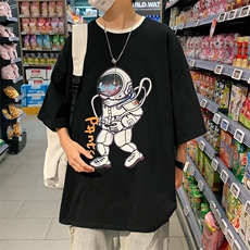 2024夏季新款宽松港风宇航员运动短袖T恤A071-5512-P25，男装T恤，电商A071