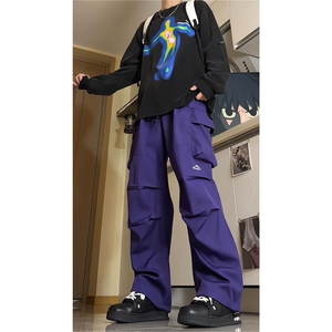 8XL-M刺绣冲锋裤男款大码春秋户外机能登山裤直筒阔腿裤KZ020P50图片