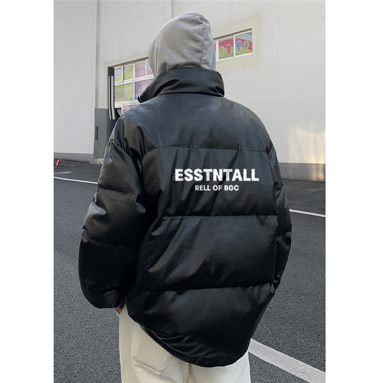 特批户外时尚字母印花宽松立领PU皮棉服A247-MY84501特批95控158,男装棉衣,电商A247