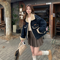 新款主推牛仔加毛毛外套2650-P175-K268，女装短外套，2C129