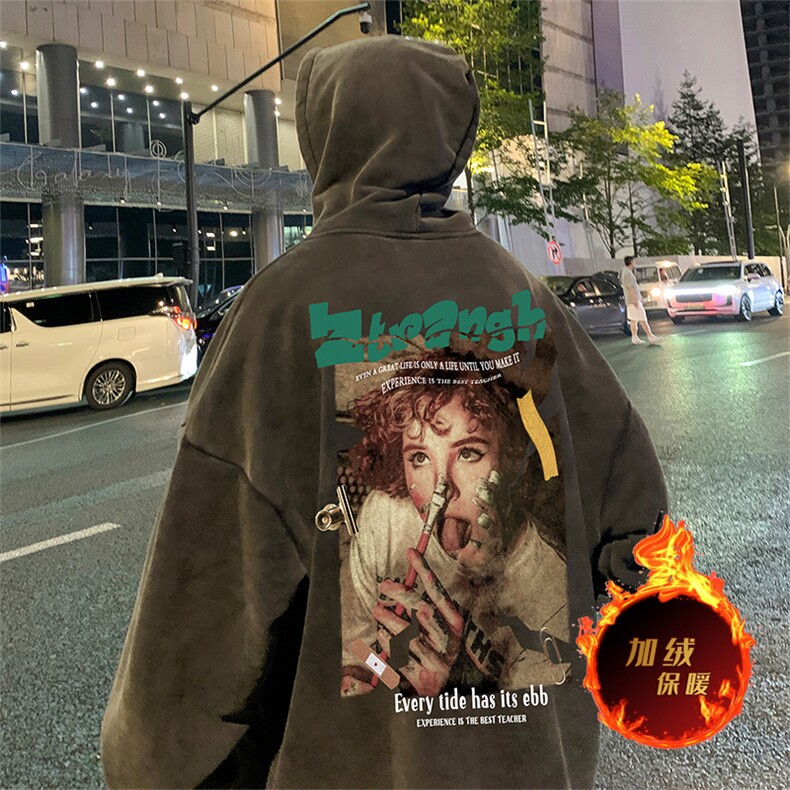 直播品质500克重磅美式做旧水洗卫衣SL1519-常规特P55加绒特P65,男装卫衣,电商A486