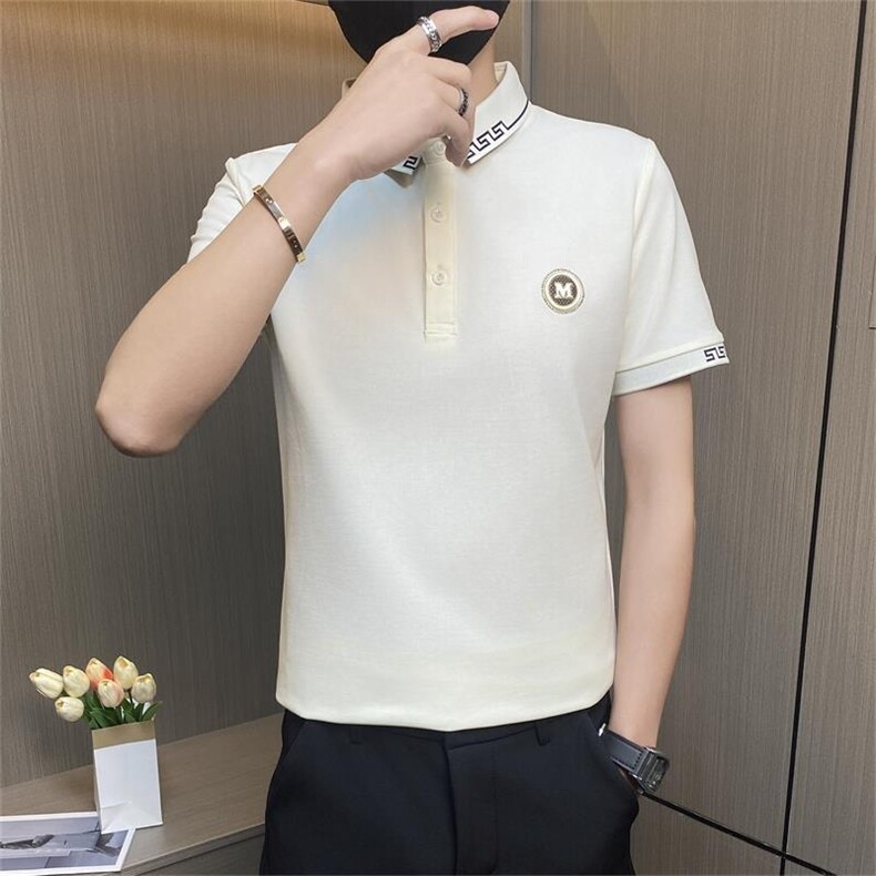 PL034-特P40控65社会小伙polo衫短袖男夏季潮牌翻领T恤刺绣商务,男装Polo衫,电商D310B-1
