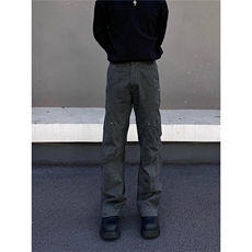 【有货】DN1060-特P58复古vibe解构铆钉微喇休闲裤，男装休闲裤，星座603-2