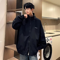 港风新款休闲防水外套男春秋季韩版之母印双拉链花外套J6102，女装短外套，星座1116A-1（原606A）
