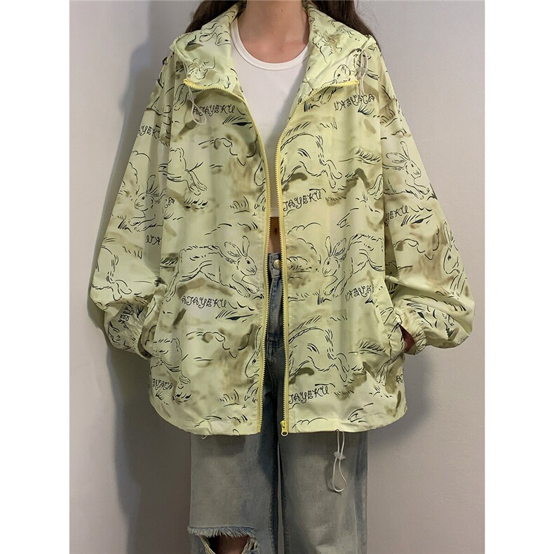 2025夏季新款动物连帽宽松情侣防晒衣F167/P69，女装防晒衣，星座202-3