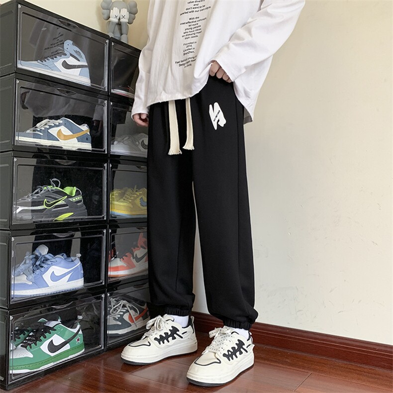 KP752 P40美式潮流休闲裤男港风宽松直筒拖地裤束脚裤卫裤图片