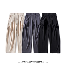 2025秋冬新款宽松大码拖地老钱风褶皱西裤休闲裤K3379-特P39控78，男装休闲裤，电商042